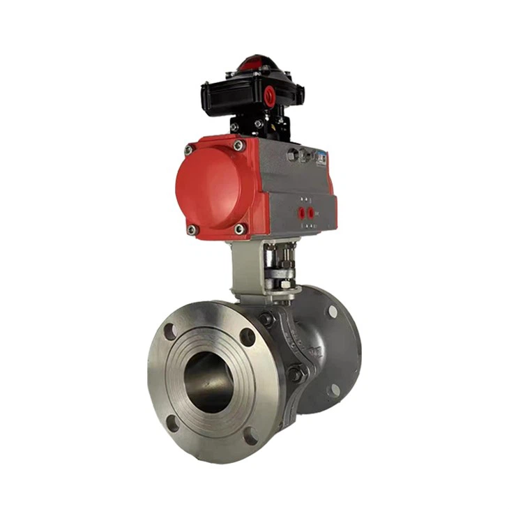 Pneumatic Actuator Cf8m Flange Ball Valve