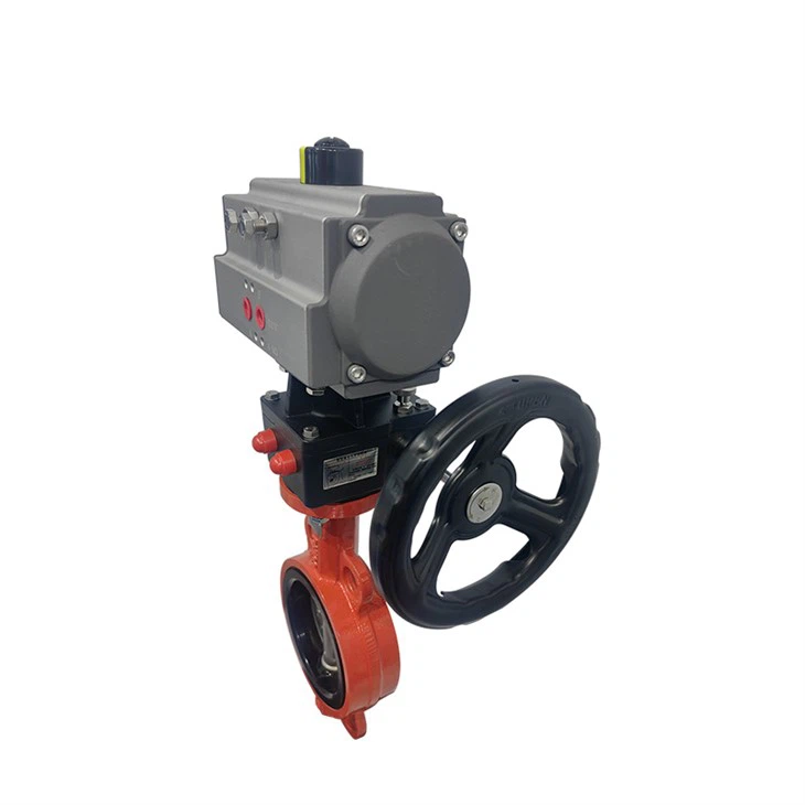 4inch Rubber Pneumatic Handwheel Butterfly Valve